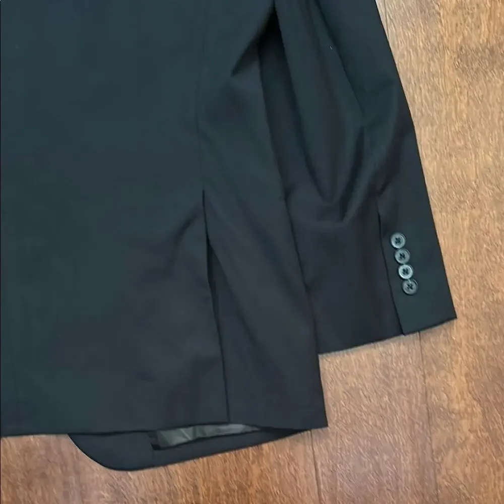 Pronto Uomo Black 100% Wool Blazer, Classic Style, Size 44 Short/38 Waist